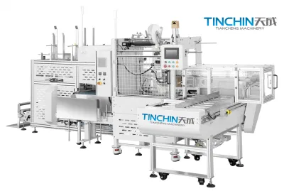  Automatic High Speed Plastic Paper Lunch Box Tray Food Container Biodegradable Plastic Lid Cover Filing and Sealing Packing Packaging Machine