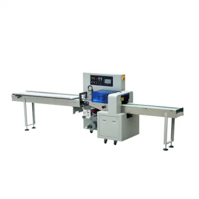  PLC Control Date Ball Protein Bar Automatic Horizontal Wrapper Pillow Packing Machine Cookie Cake Flow Wrapping Machine