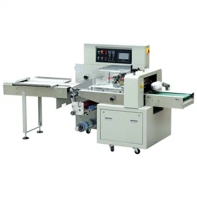 PLC Control Date Ball Protein Bar Automatic Horizontal Wrapper Pillow Packing Machine Cookie Cake Flow Wrapping Machine