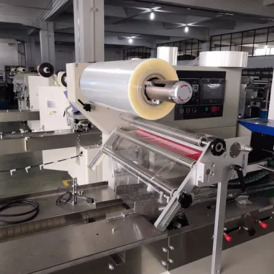 Fully Automatic Reciprocating Bread and Steamed Bread Bagging Machine with Tray for Quick-Frozen Dumplings Packaging Pillow Type Food Packaging Machine