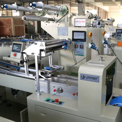 Chocolate Bar Cereal Sweet Candy Biscuit Bread Crackers Sausage Flexible Automatic Feeding and Packaging Line Bag Flow Wrapping Sealing Pouch Packing Machine