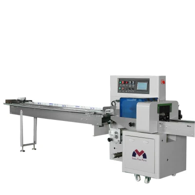 Bakery, Gummy, Candy, Cookies Horizontal Flow Pack Wrapper (HHFS) Food Industry Packing Machinery Wrapping Machine