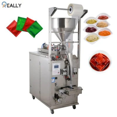 Fully Automatic Mini Pouch Chilli Jam Peanut Butter Honey Sachet Packaging Machine Weighing Filling Nuts Sealing Machine