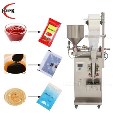 Hzpk Automatic Liquid Paste Plastic Film Food Bag Multi-Function Packaging Machine for Small Business