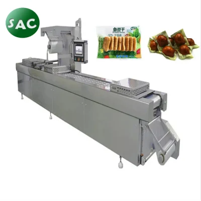  Factory Customized Full Automatic Meat Commercial Ready Meal Thermoforming Good Container Vacuum Packaging Machine