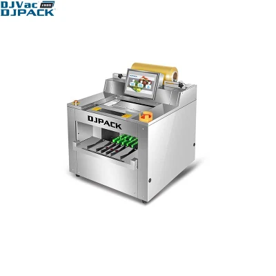  Semi Automatic Vegetable Fruit Tray Wrapper Food Tray Wrapping Machine (DJF-450T)
