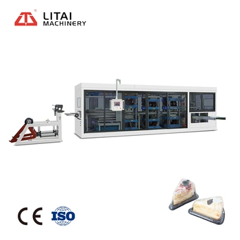  4 Station Desktop 3 Mould Thermoforming Machine for Making Disposable PP Plastic Cup Lid Mini Cake Biscuit Trays Food Container