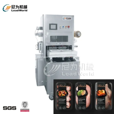 Automatic Retail Chicken Modified Atmosphere Packaging Map Tray Sealing Vacuum Nitrogen Injection Gas Flushing Packing Machine