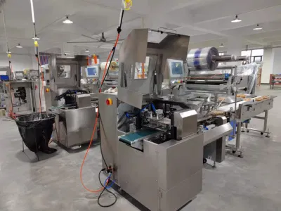 Pizza Bread Frozen Dumplings Noondles Buns Muffin Hamburger Cake Bakery Food Automatic Flow Pack Packing Package Packaging Machine