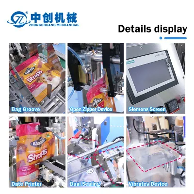 Custom Automatic Rotary Doypack Premade Stand up Spout Pouch Zipper Bag Medicine Curry Multani Mitti Powder Packing Machine