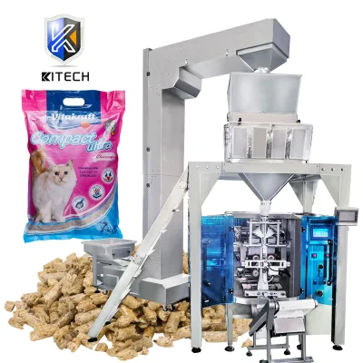  Kitech Automatic Fertilizer Cat Litter Tofu Cat Litter Granule Weighing and Packaging Equipment Machine