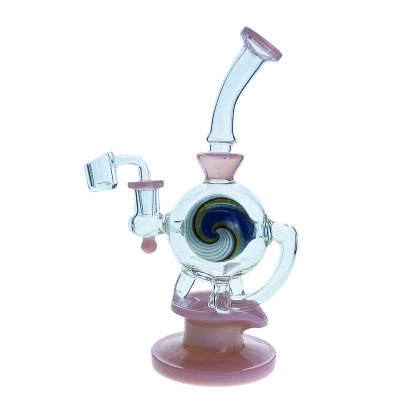  Creative Mini Colorful Glass Water Pipe Changeable Color Smoking Oil Ria a Brushed Lollipop Perc DAB Rig