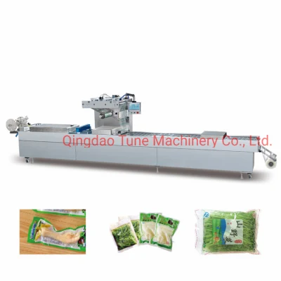 Ce Certified Fully Automatic Flexible Film Rigid Film Thermoforming Vacuum Packaging Machine for Food Chemical Products