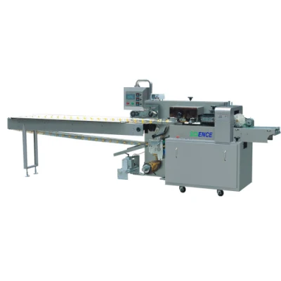  Three Servo Plastic Bag Flow Wrapping Machine Packaging for Cookies