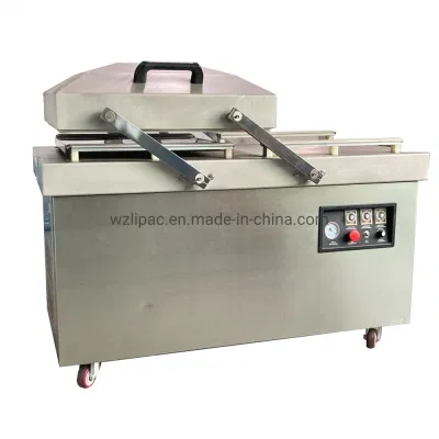  Automatic Double Chamber Food Tray Sealer Bulk Vacuum Packing Machine for Meat and Vegetable