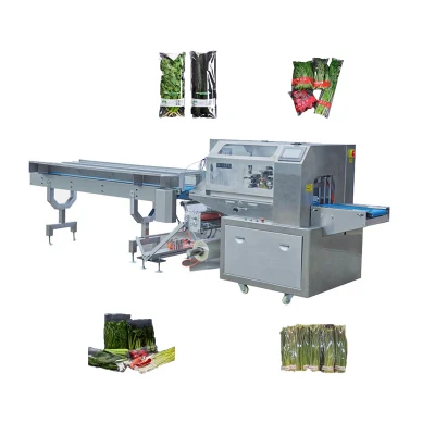  Vegetable Fruit Snack Flow Wrapping Pillow Sandwich Hamburger Packing Machine Bag Wrapper Sealing Packaging Machinery