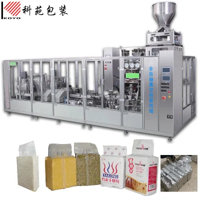 Automatic 3-20kg Brick Bag Vacuum Packing Machine for Vacuuming Filling Sealing Rice,Coffee Beans,Yeast Powder,Dry Yeast,Grains,Nuts,Dry Fruits,Fish/Shrimp Feed