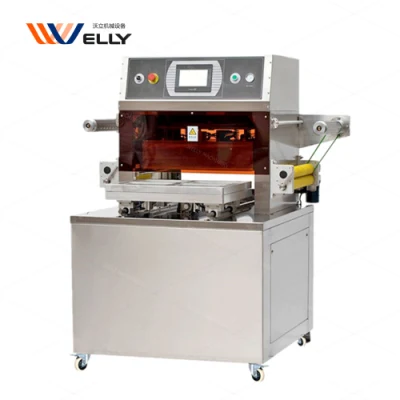  Automatic Bacon Vacuum Thermoforming Skin Packing Machine Vacuum Tray Sealing Machine for Vegetables and Fruits