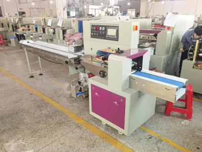 Horizontal Automatic Candy Bread Biscuit Film Cookie Chocolate Wrapping Machine