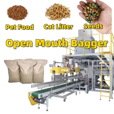Automatic Bagging Machine for 25kg/50kg Pet Food/Cat Litter/Seeds/Grain with Open-Mouth Big Bag