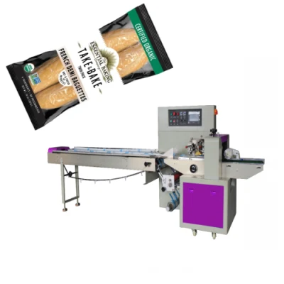  Cupcake Snacks Cookie Biscuit Bread Small Pouch Automatic Pillow Bag Type Horizontal High Quality Cake Packaging Machine