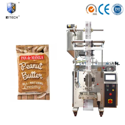  Automatic Salad Jam Peanut Butter Honey Syrup Hummus Fish Sauce Ketchup Tomato Paste Sachet Form Fill Seal Wrapping Flow Packaging Packing Filling Machine