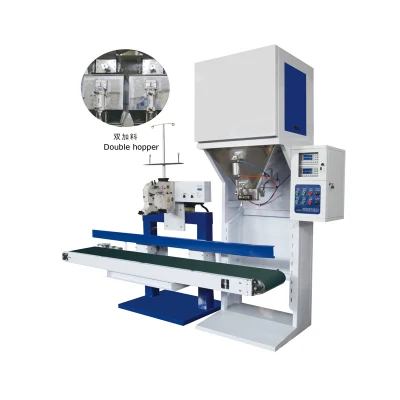  5-30 Kg/Bag Double Hopper Grain Packing Rice Sewing Packing Machine