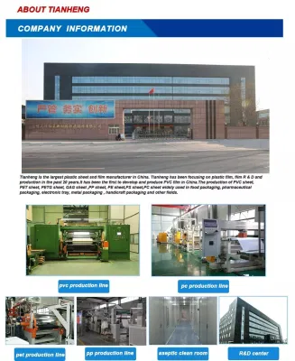 Tianheng Low Price Pet PVC Thermoforming Sheet APET PVC Rigid Film for Vegetable Fruit Chocolate Biscuit Food Tray