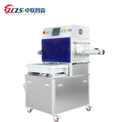  Zlzsen Modified Atmosphere Tray Sealer Meat Vacuum Gas Filling Ready Meal Cooked Food Tray Sealing Machine Map Packaging Machine