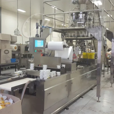 Rigid Film Modified Atmosphere Automatic Thermoforming Vacuum Packaging Machine Vacuum Packing Line for Coocked Food