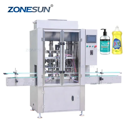  Zonesun Servo Automatic 4 Heads Gel Mayonnaise Paste Filling Machine
