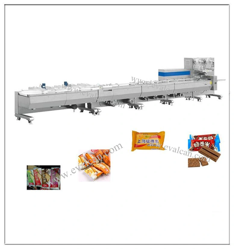 Pillow Type Packaging Swiss Roll, Mooncake, Dorayaki, Cracker, Rice Bar, French Bread, Buns Packing Machine