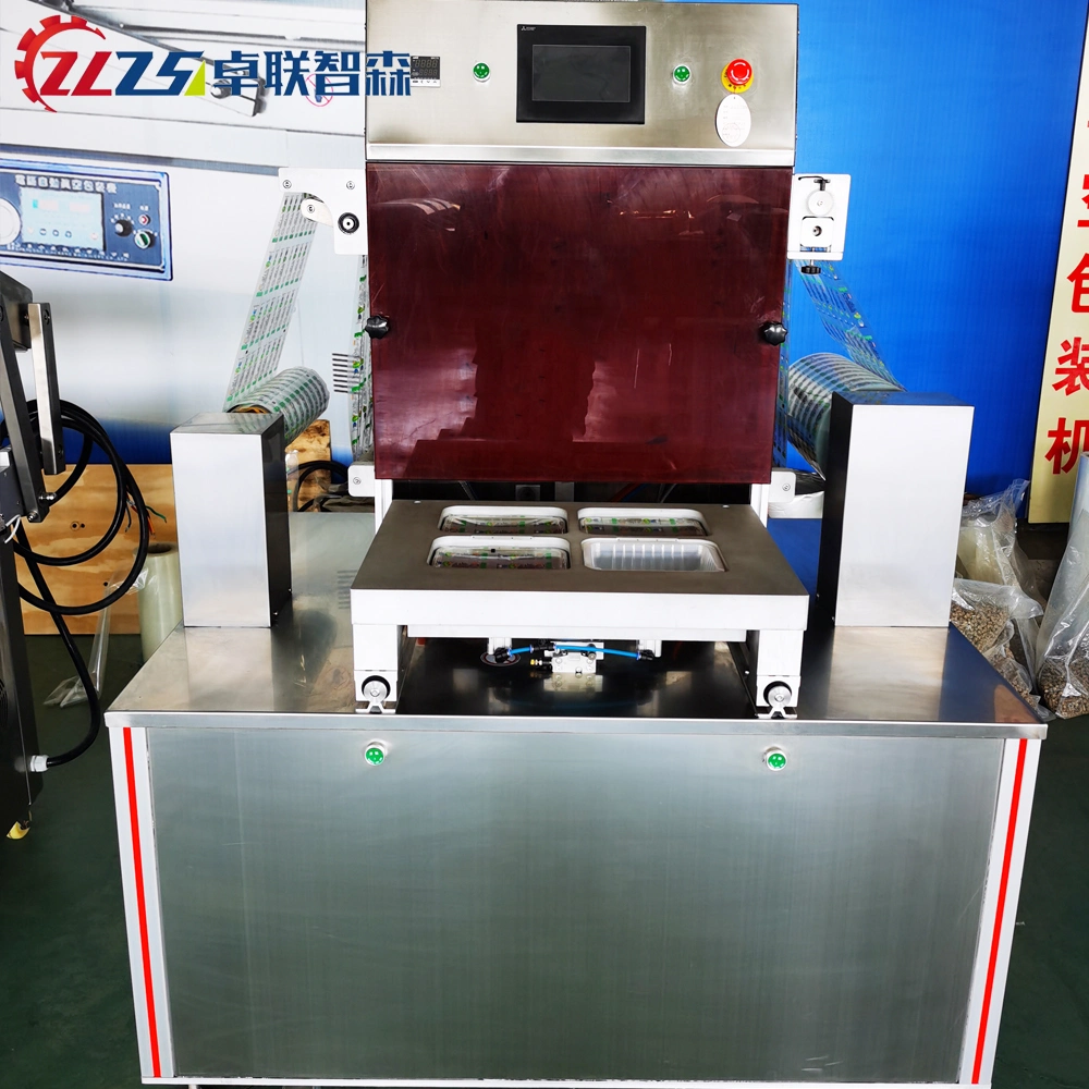 Zlzsen Automatic Commercial Tabletop Ready Meal Food Tray Packaging Sealer Sealing Machine