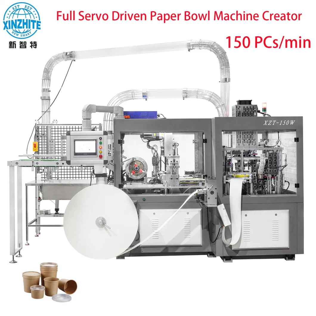 Factory Supply Disposable Takeaway Hot Food Paper Packaging Salad Bowl Kraft Paper Soup Cup Making Machine