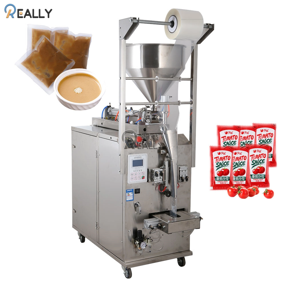 Fully Automatic Mini Pouch Chilli Jam Peanut Butter Honey Sachet Packaging Machine Weighing Filling Nuts Sealing Machine