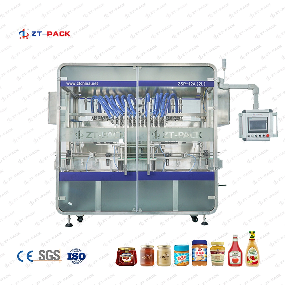 Ketchup Tomato Paste Filling Machine Line for Honey Oil Chocolate Sauce Jam Peanut Butter Food Bottling Packaging Machine Capping Labeling Bottle Packing