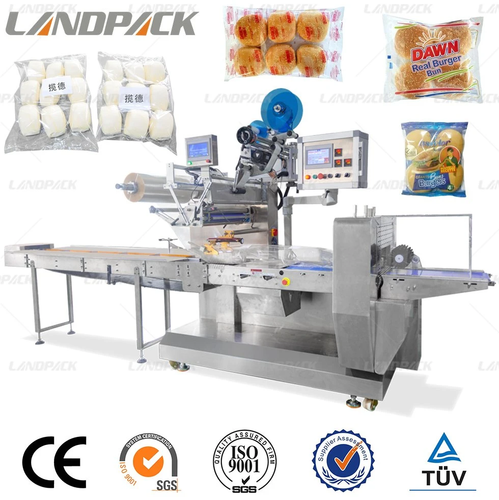 Landpack Lp-700b Butter Burgers Bun Foot Patch Wrapping Packaging Packing Machine