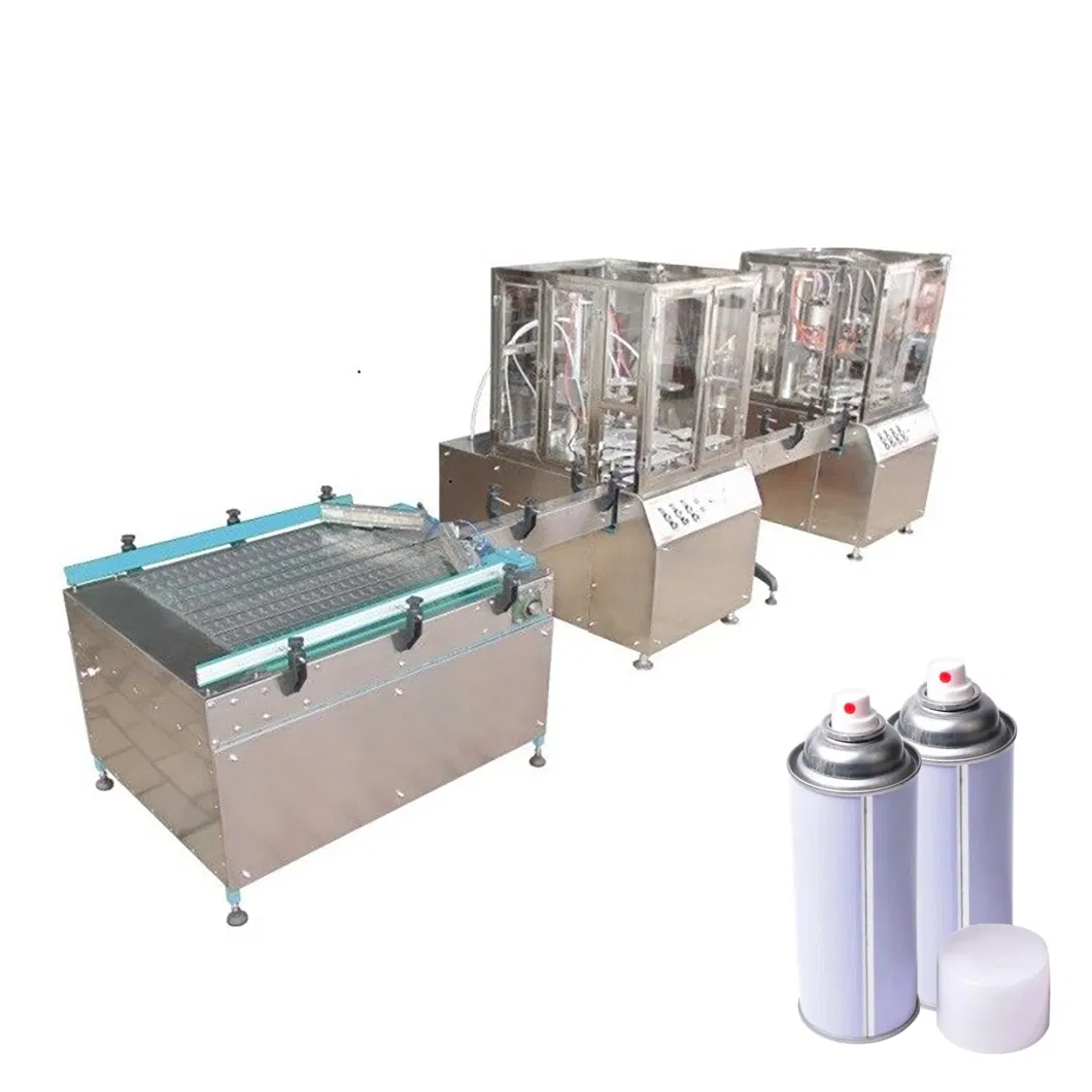 High Repurchase Rates Products Automatic Air Freshener Liquid Food Packaging Machine Aerosol Cans Spray Bottles Filling Crimping Machine