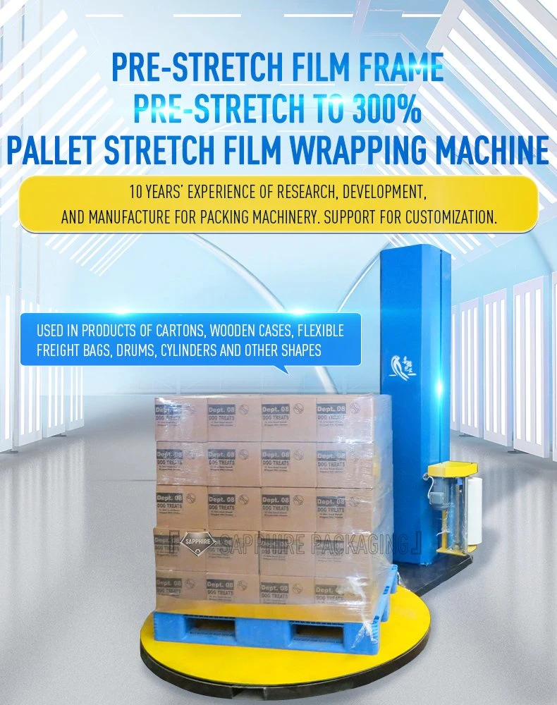 Pallet Wrapping Machine for Packing Glass Products, Metal, Electronics, Paper Making, Ceramics, Chemical, Food, Drink, and Building Material
