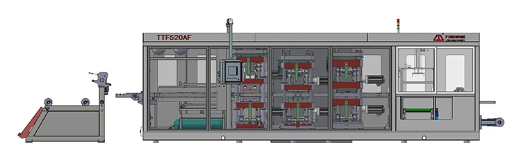 New Automatic Forming Machine for Making Plastic Fruit Fast Food Cake Pack Production Box Conditioner Pizza Box with Cutting