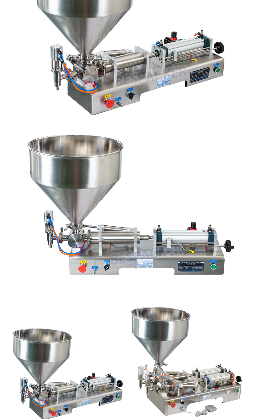 Semi automatic ice cream water liquid honey juice sauce soft drink tomato paste filling machine