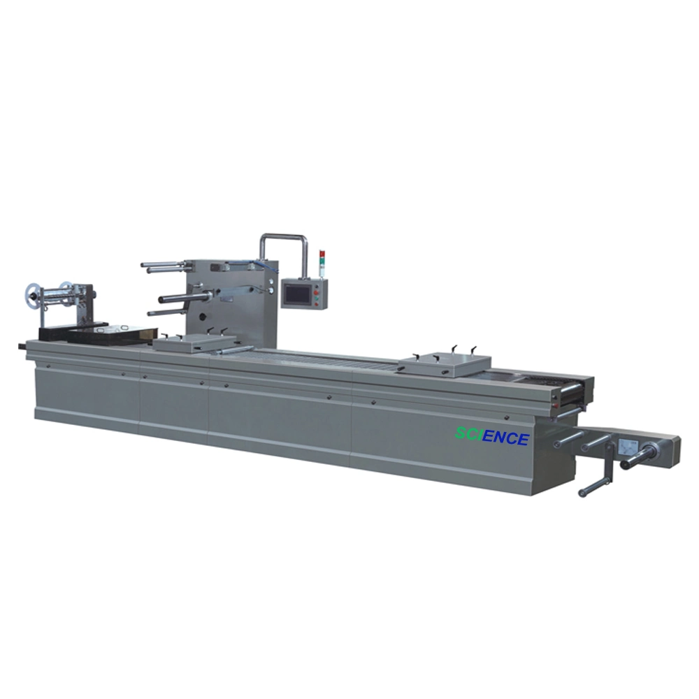 Flexible Stretch Film Thermoforming Rollstock Machine for Vacuum Packaging Pizza Cheese Meat Sausage Fish