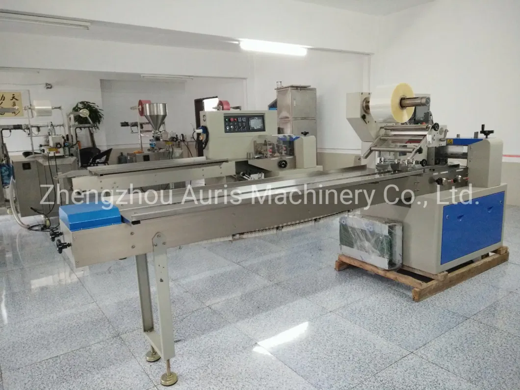 Automatic Horizontal Biscuits Cake Bread Candy Vegetable Cookies Chocolate Bar Flow Wrapping Pillow Packing Machine Food Packaging Machine