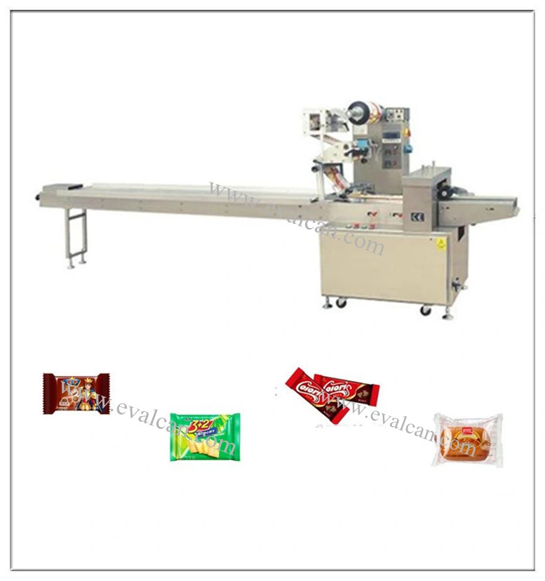 Pillow Type Packaging Swiss Roll, Mooncake, Dorayaki, Cracker, Rice Bar, French Bread, Buns Packing Machine