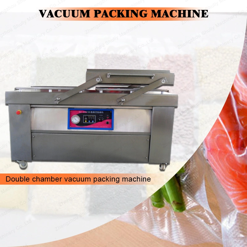 Double Chamber Corn Chicken Corn Cake Vacuum Packaging Packing Machine