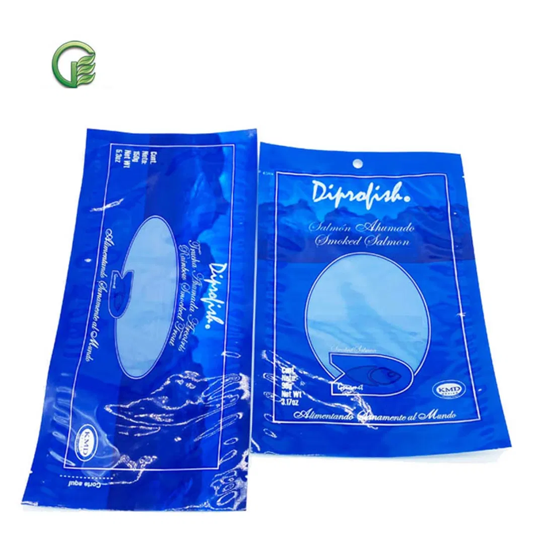 Three Side Seal Printing Freeze Fish Meat Food Package Vacuum Packaging Bag Plastic Pouches