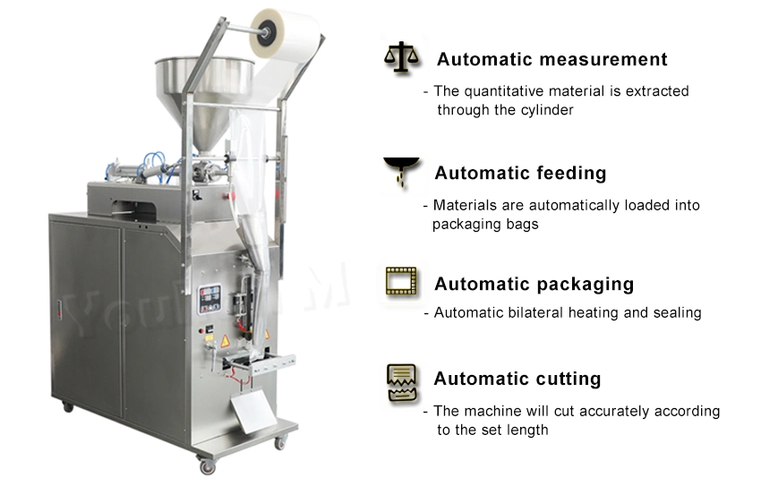 100/500ml Automatic Honey/Ketchup/Sauce/Oil/Liquid/Lotion/Shampoo/Jelly/Liquid Soap/Juice/Tomato Paste Sachet Pouch Packaging Packing Filling Sealing Machine