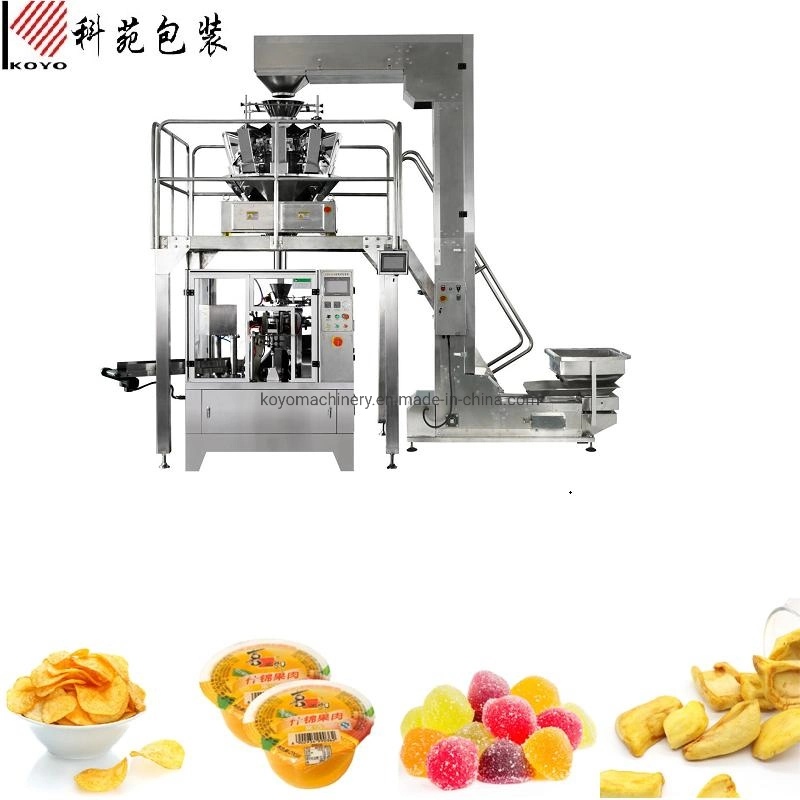 Koyo Automatic Standup Ziplock Bag Packing Machine for Packaging Jelly, Candy, Apple Chips, Dumpling, Small Cookie