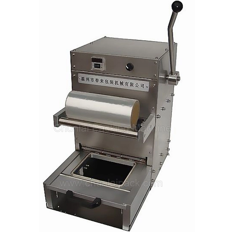 Smoked Food Tray Ready Meal Fish Shrimp Pasta Poultry Vertical Type Tray Vacuum Skin Packaging Machine