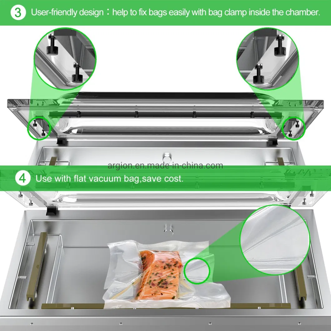 Restaurant Equipment Commercial Large Chamber Vacuum Packing Machine with 3PCS Seal Bar